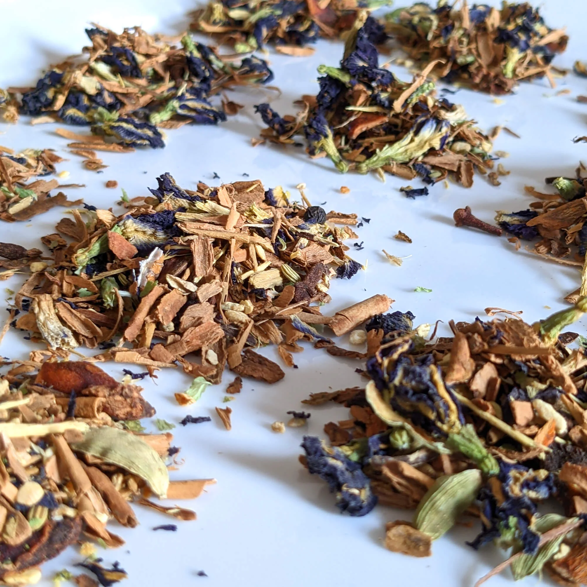 Piles of chai spice mix on a plate