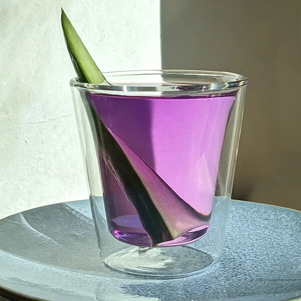 Pink butterfly pea infusion mint and cucumber with tonic water