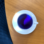Blue tea table chair